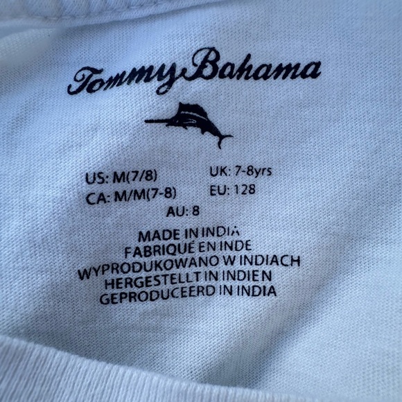 Tommy Bahama Boys Basic White Short Sleeve Tee Shirt Size 7/8 - Picture 4 of 4